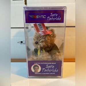 Vintage 2000 NSYNC Justin Timberlake Limited Edition Green Teddy Bear #1 in case